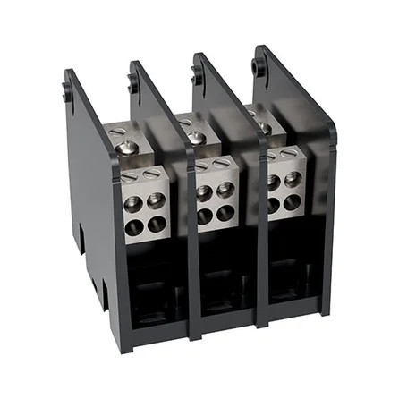 Mersen Open-Style Power Distribution Block UL 1953 1000V 85A 3-Pole with Tin-plated Aluminum Connectors